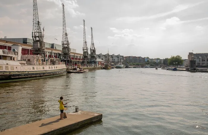Drummer on Bristol harbourside